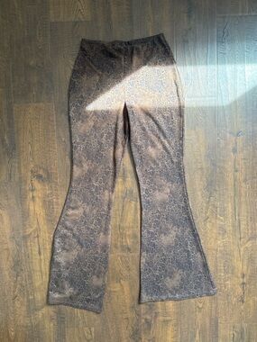 Windsor Brown Leopard-Print Flare Jeans